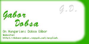 gabor dobsa business card